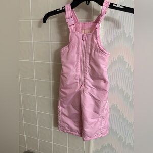 Girls London Fog Light Pink ski bibs 12M adjustable straps
